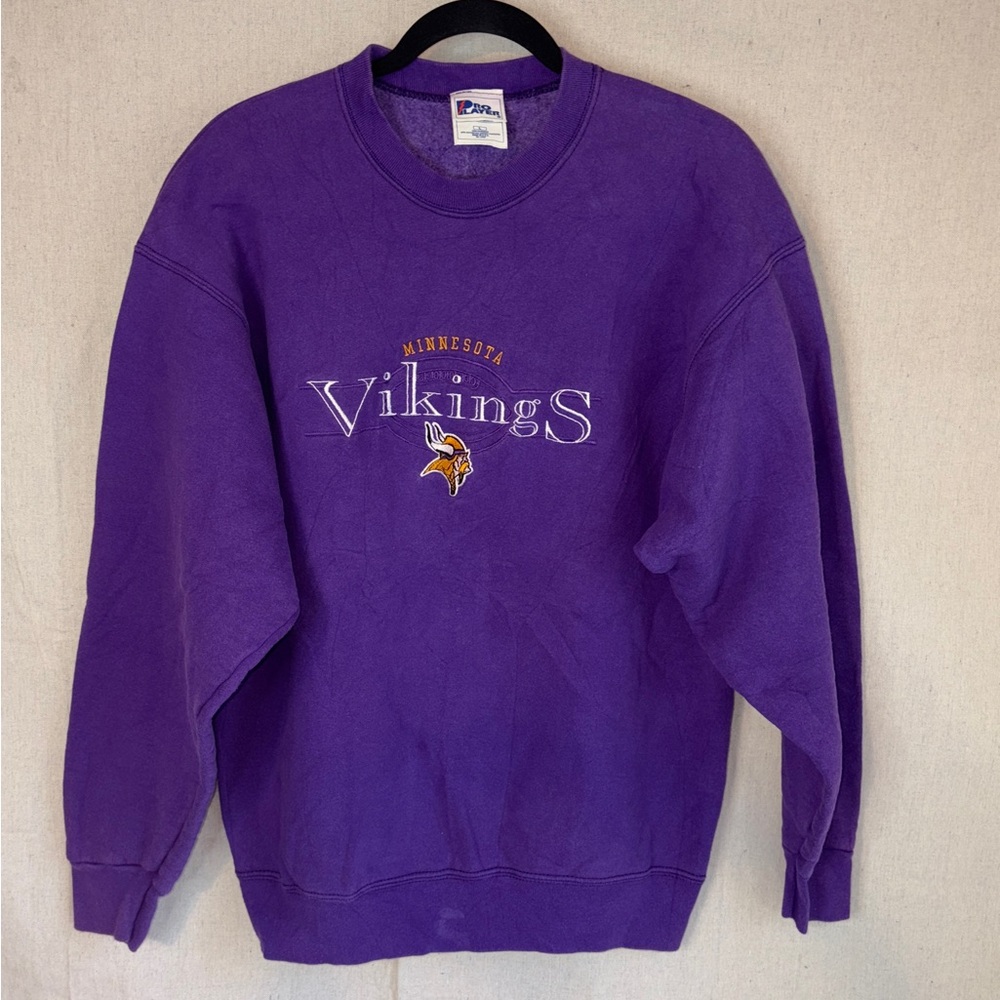 Vintage Pro Player Minnesota Vikings Crewneck Sweatshirt Embroidered‎ 90s Y2K LG